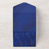 Royal Blue und Silver Floral Quinceñera All In One Einladung (Außenbereich)