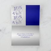 Royal Blue und Silver Floral Vielen Dank an Ihre K Dankeskarte (Innenseite)