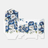 Royal Blue und Silver Glittery Peony Wedding Geschenkschachtel (Ungefaltet)