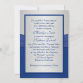 Royal Blue und Silver Joined Hearts Einladung (Rückseite)