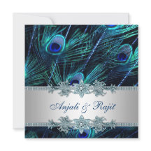 Royal Blue und Silver Royal Blue Peacock Wedding