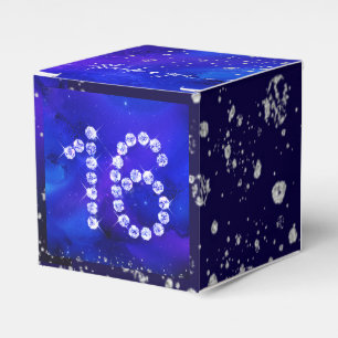 Royal Blue und Silver Sweet 16 Geschenkschachtel