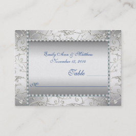 Royal Blue und Silver Swirt Table Platzkarten