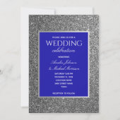Royal Blue und Silver Wedding Einladung (Vorderseite)