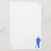 Royal Blue und White Baseball Briefpapier (Vorne/Hinten)