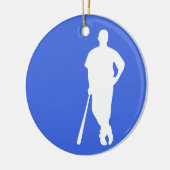 Royal Blue und White Baseball Keramikornament (Links)