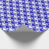 Royal Blue und White Checkered Muster mit Herz Geschenkpapier (Ecke)