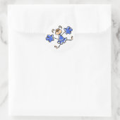 Royal Blue und White Cheerleader Runder Aufkleber (Tasche)