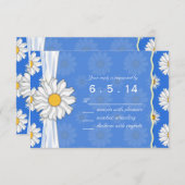 Royal Blue und White Daisy Floral UAWG RSVP Karte (Vorne/Hinten)