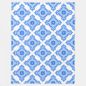 Royal Blue und White Delft wie Muster Fleecedecke (Vorderseite)