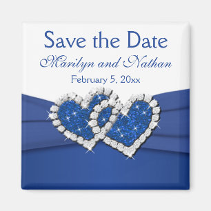 Royal Blue und White Gastgeschenk Hochzeit Magnet