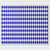 Royal Blue und White Harlequin Geschenkpapier (Flach)