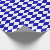 Royal Blue und White Harlequin Geschenkpapier (Ecke)