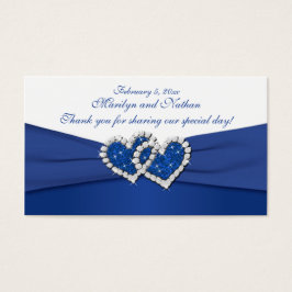 Royal Blue und White Joined Hearts Fvor Tag