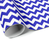 Royal Blue und White Medium Zickzack Wrapping Pape Geschenkpapier (Rolleneckpunkt)