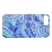 Royal Blue und White Ming Art Case-Mate iPhone Hülle (Rückseite (Horizontal))