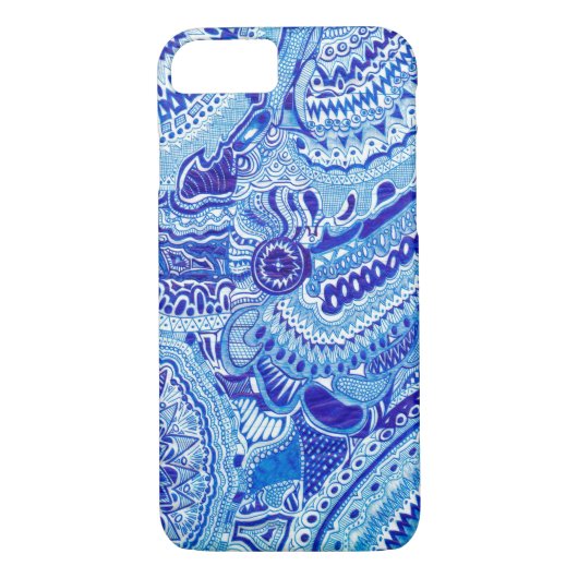Royal Blue und White Ming Art Case-Mate iPhone Hülle (Rückseite)