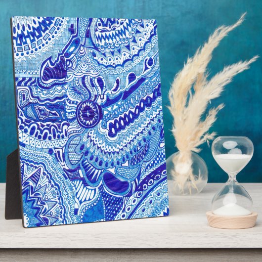 Royal Blue und White Ming Art Fotoplatte (Seite)