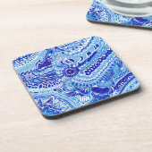 Royal Blue und White Ming Art Getränkeuntersetzer (Linke Seite)
