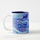Royal Blue und White Ming Art Zweifarbige Tasse (Links)