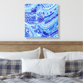 Royal Blue und White Ming im orientalischen Stil Leinwanddruck (Insitu (Schlafzimmer))