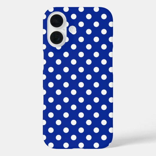 Royal Blue und White Polka Dot Case-Mate iPhone Hülle (Rückseite)