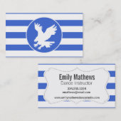 Royal Blue und White Stripes; Adler Visitenkarte (Vorne/Hinten)
