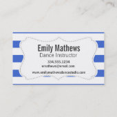 Royal Blue und White Stripes; Adler Visitenkarte (Rückseite)