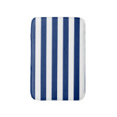 Royal Blue und White Stripes Badematte (Vorderseite Vertikal)