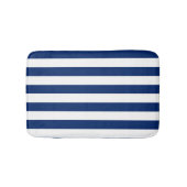 Royal Blue und White Stripes Badematte (Vorderseite)