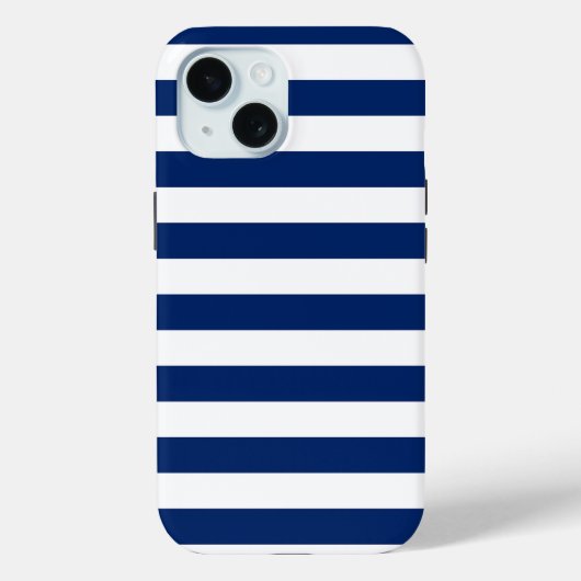 Royal Blue und White Stripes Case-Mate iPhone Hülle (Rückseite)