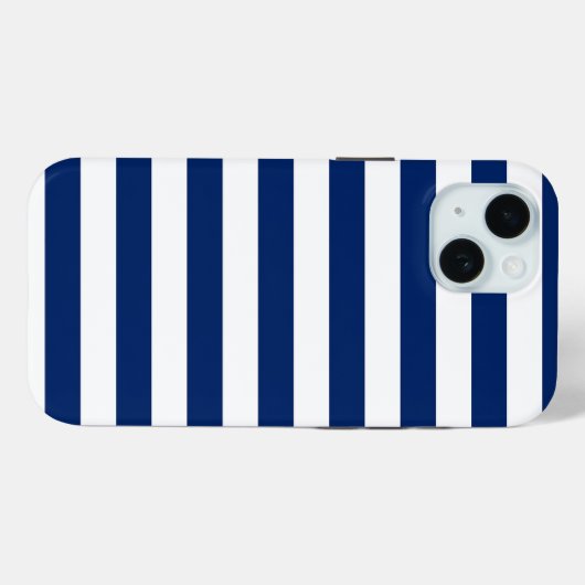 Royal Blue und White Stripes Case-Mate iPhone Hülle (Rückseite (Horizontal))