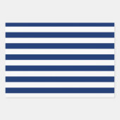 Royal Blue und White Stripes Geschenkpapier Set (Vorderseite)