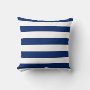 Royal Blue und White Stripes Kissen