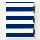 Royal Blue und White Stripes Notizblock (Rückseite)