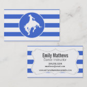 Royal Blue und White Stripes; Rodeo Cowboy Visitenkarte (Vorne/Hinten)