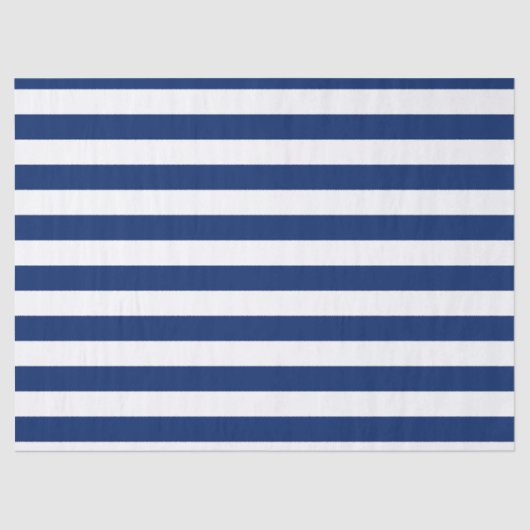 Royal Blue und White Stripes Seidenpapier (Vorderseite)