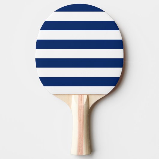 Royal Blue und White Stripes Tischtennis Schläger (Vorderseite)