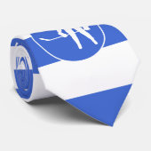 Royal Blue und White Strips; Hockey Krawatte (Gerollt)