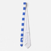 Royal Blue und White Strips; Hockey Krawatte (Rückseite)