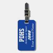Royal Blue Uni oder High School Student Gepäckanhänger (Vorderseite vertikal)