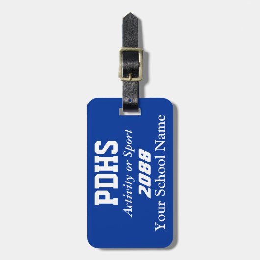 Royal Blue Uni oder High School Student Gepäckanhänger (Vorderseite vertikal)