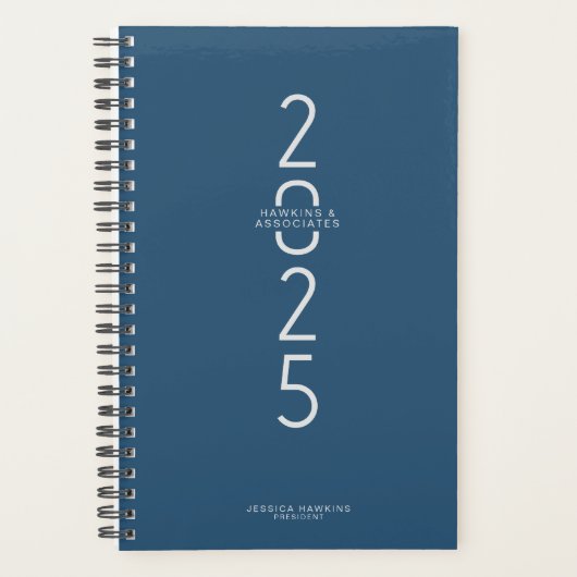 Royal Blue Vertical Modern Year Planer (Vorderseite)