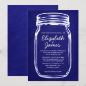 Royal Blue Vintag Mason Jar Hochzeit Einladungen (Vorne/Hinten)
