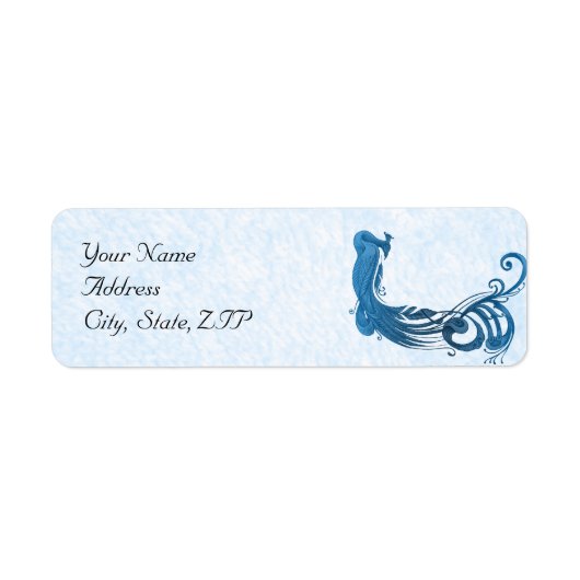 Royal Blue Vintag Peacock Rücksendeadresse (Vorne)