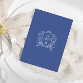 Royal Blue Vintag Wappen Wedding Einladung