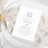 Royal Blue Vintag Wappen Wedding Einladung