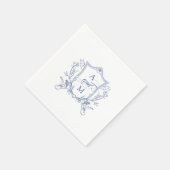 Royal Blue Vintag Wappen Wedding Vielen Dank Serviette (Ecke)