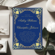 Royal Blue Vintage Wedding Imitate Goldenen Fest