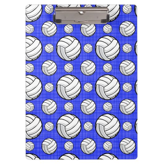 Royal Blue Volleyball Pattern Klemmbrett (Vorderseite)